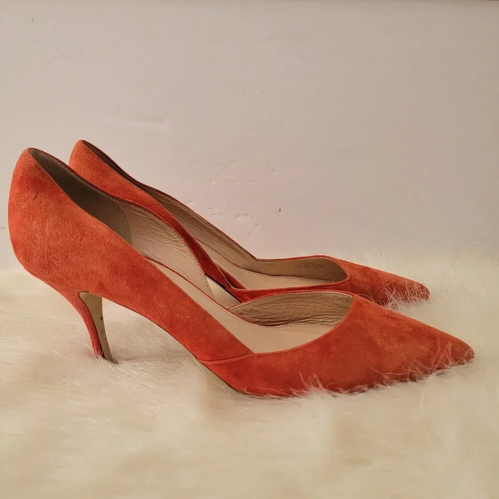 j. crew made in Italy D'orsay suede pump wmns sz 9.5 rust